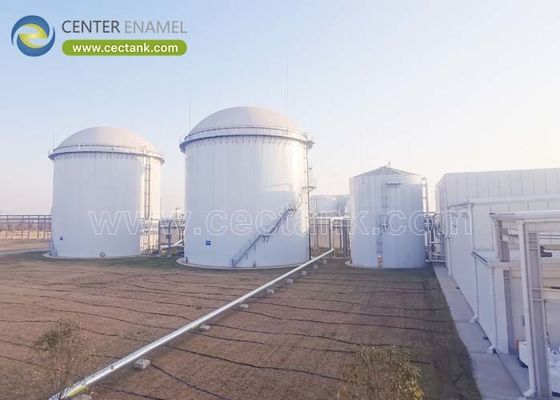 مخازن بزرگ شیشه ای ذوب شده به فولاد، مخازن هضم کننده آناروبیک با غشای دوگانه برای کارخانه های بیوگاز